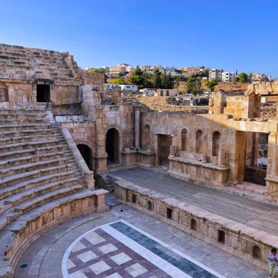 Antické mesto Jerash a divadlo.