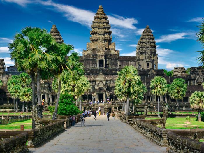 Chrámový komplex a záhrada v Angkor Wat, Kambodža