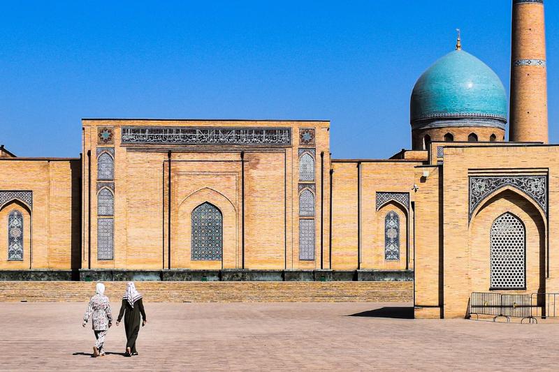 Historické budovy - mešita. Taškent. Uzbekistan. Foto: unsplash.com