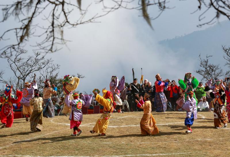 Tanec v maskách. Bhután