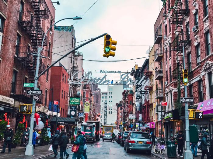 Talianska štvrť Little Italy v New Yorku.